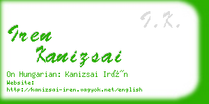 iren kanizsai business card